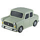 Light green vintage car ceramic cinerary urn, cold-applied finish s1