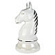 Urne cinéraire cheval céramique émaillée lustre platine blanc s1