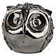 Silvered enamelled ceramic owl cinerary urn s1