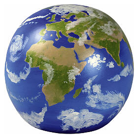 Earth-shaped cremation urn