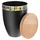 Biodegradable Matte Black Cremation Urn with Forest Decorative Band s3