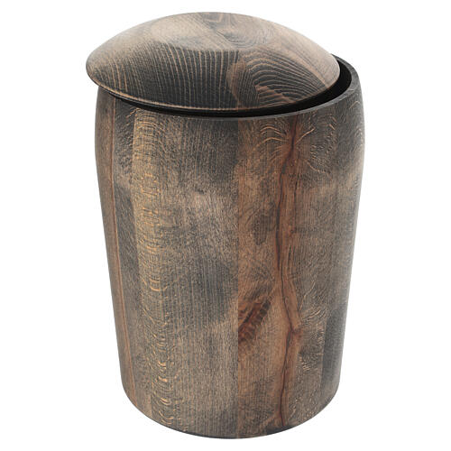 Urna legno di faggio scuro decorazione croce color oro 4