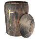 Urna legno di faggio scuro decorazione croce color oro s3