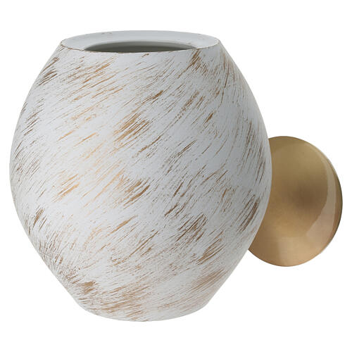 Porcelain urn in white and gold, handcrafted 2
