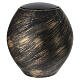 Black and gold porcelain cremation urn with metallic effect s1