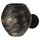 Black and gold porcelain cremation urn with metallic effect s2