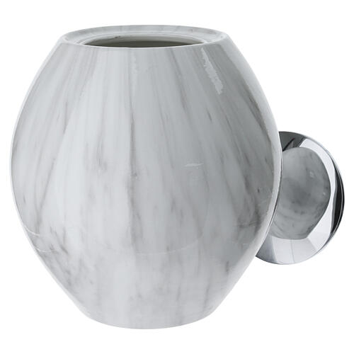 Carrara marble-effect porcelain urn 2