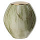 Round porcelain cremation urn with green onyx effect s1