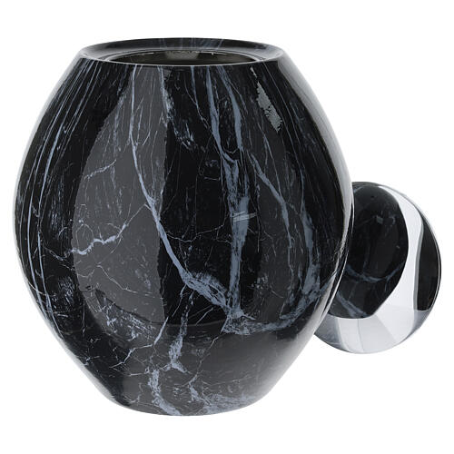Nero Marquinia-effect porcelain urn 2