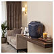 Classic porcelain urn with blue textured finish s2