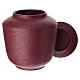 Burgundy cremation urn with floral texture s4