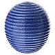 Round blue funeral urn with crystal effect s1