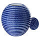 Round blue funeral urn with crystal effect s2