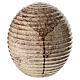 Brown and beige ribbed porcelain cremation urn with crystal-effect finish s1