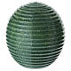 Green ribbed funeral urn with crystal-effect finish s1