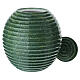 Green ribbed funeral urn with crystal-effect finish s2
