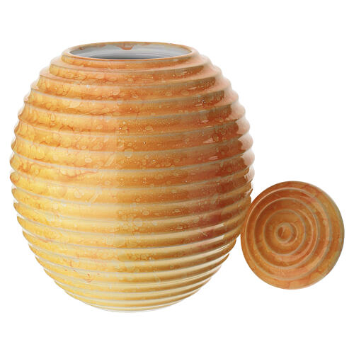 Round urn with yellow crystal-effect 2