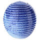 Ribbed porcelain funeral urn in blue and turquoise s1
