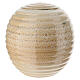 Cremation urn ribbed white and beige porcelain s1