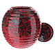 Ribbed red and blue porcelain funeral urn s2