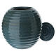 Cremation urn ribbed turquoise porcelain s2