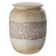 Beige porcelain cremation urn with textured finish s1
