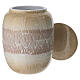 Beige porcelain cremation urn with textured finish s2