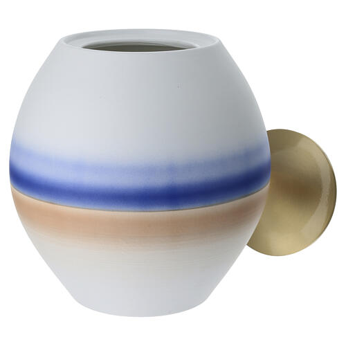 White majolica funeral urn with blue shading 2