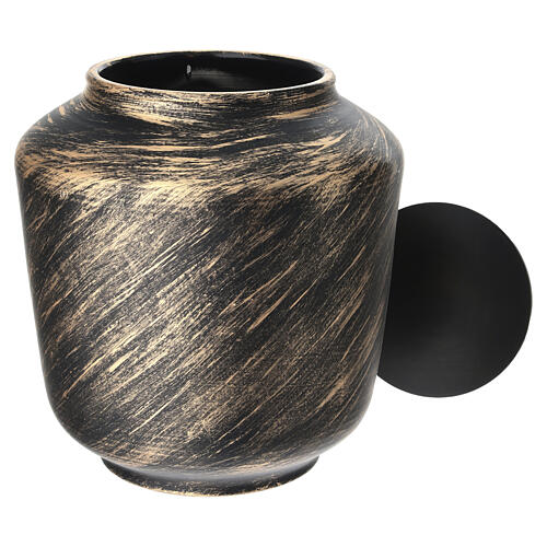 Black and gold porcelain cremation urn 3