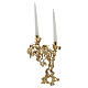 Candelabro de duas chamas banhado a ouro 18K com decoração de uvas e folhas Pical Arte Creazioni s1
