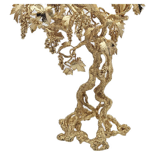 Two-Light Candelabrum, 18kt Gold-Plated with Grape and Leaf Decoration, Pical Arte Creazioni 3