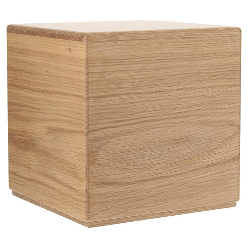 Urne cinéraire gamme Dona en chêne avec application Arbre de vie en laiton plaqué or 24K 20x20 cm 4