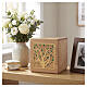 "Dona" oak cremation urn with Tree of Life 24kt gold-plated brass applique, 20x20 cm s2