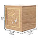 Urne cinéraire chêne modèle « Pace » laiton plaqué or 24K gamme Dona 20x20 cm s3