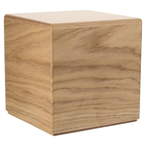 Ascheurne aus Eichen-Massivholz der Produktlinie Dona, Modell Freiheit mit Schmetterlingen, aus 24 Karat vergoldetem Messing 20x20 cm 4