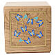 Urna cineraria mod Libertà rovere applicazione ottone placcato oro 24k linea Dona 20x20 cm s1