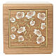 Dona range "Speranza" cremation urn in oak with 24-carat gold-plated brass floral appliqué, 8x8 in s1