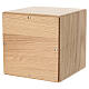 "Hope" oak cremation urn with 24kt gold-plated brass floral applique, Dona line, 21x21x21 cm s5