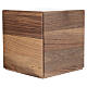 Walnut cremation urn with 24kt gold-plated brass applique, Dona line, 21x21x21 cm Immenso model s4