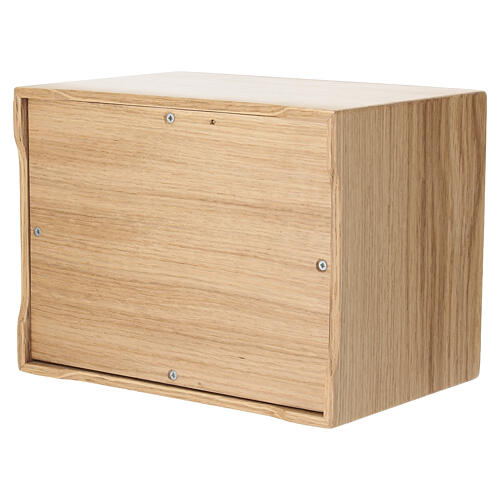 "Bonsai" oak cremation urn with 24kt gold-plated brass applique, Dona collection, 20x25x20 cm 5