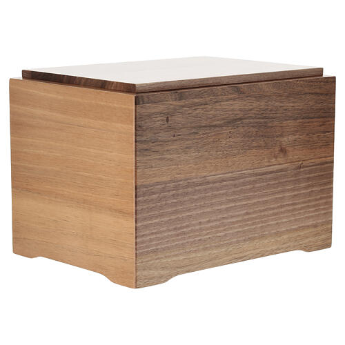 Dona range "Liberty" cremation urn in walnut with 24-carat gold-plated brass floral appliqué, 8x10x8 in 4