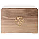 Urne cinéraire Liberty noyer italien fleurs laiton plaqué or 24 carats 20x25x20 cm gamme Dona s1
