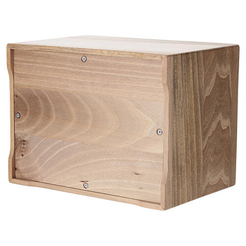 Walnut cinerary urn "Liberty" with 24k gold-plated brass floral accents, 20x25x20 cm, "Dona" collection 5