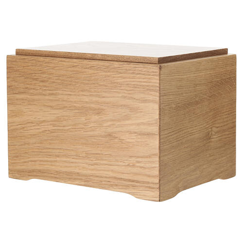 Dona range "Canto Eterno" cremation urn in solid wood with a 24-carat gold-plated brass appliqué, 8x10x8 in 4