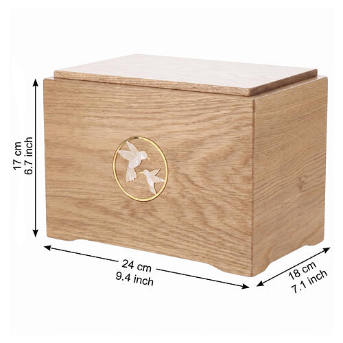 Urna cineraria Canto eterno applicazione ottone placcato oro 24k 20x25x20 cm linea Dona 3