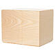 "Leaves of Memory" ash wood cremation urn with leather applique, 20x25x20 cm Dona line s4