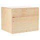 "Leaves of Memory" ash wood cremation urn with leather applique, 20x25x20 cm Dona line s5