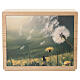 "Whisper" chestnut cremation urn with leather applique, Dona line 25x30x15 cm s1
