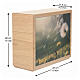 "Whisper" chestnut cremation urn with leather applique, Dona line 25x30x15 cm s3
