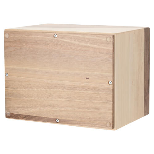 Urna cineraria mod. Iuncti acero con intarsio noce linea Dona 20x25x20 cm 4